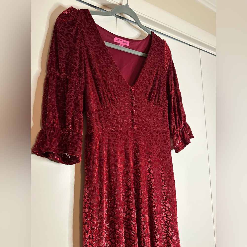 Besty Johnson Foiled Animal Print velvet dress